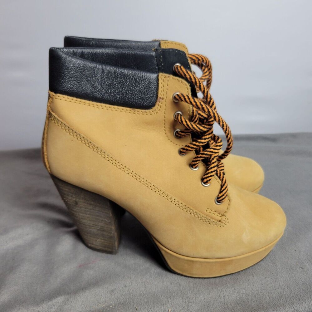 Steve Madden Womens Rusty 6.5M‎ Leather & Rubber Platform Ankle Boots With Block